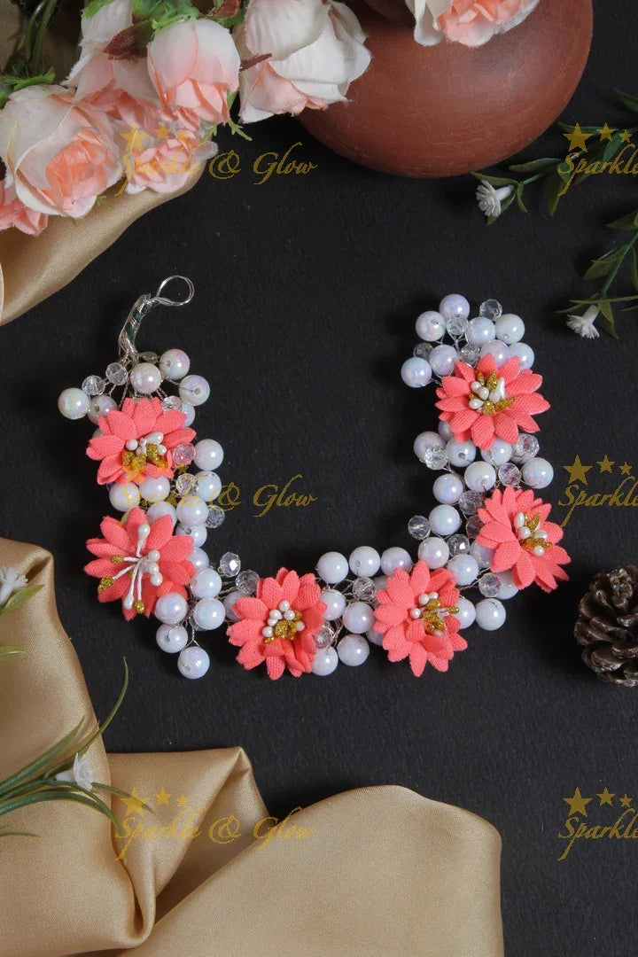 Beautiful Floral Pearl Hair Veena, Gajra - Sparkle and Glow