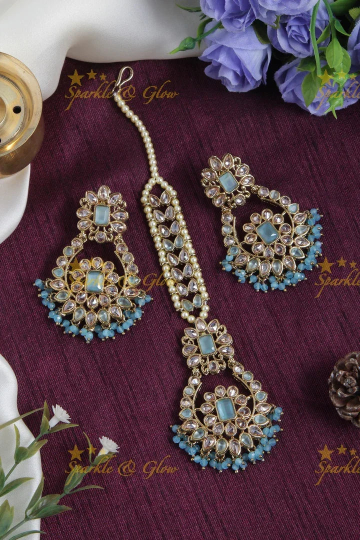 Antique Leaf Stone Chandbalis - Square Design