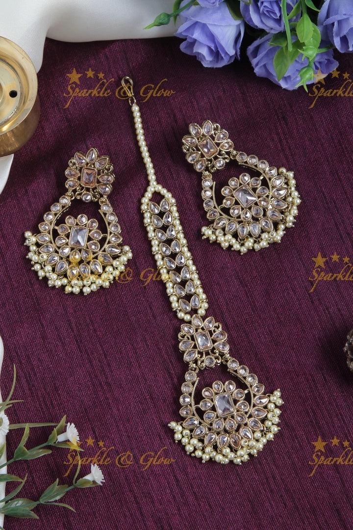Antique Leaf Stone Chandbalis - Square Design