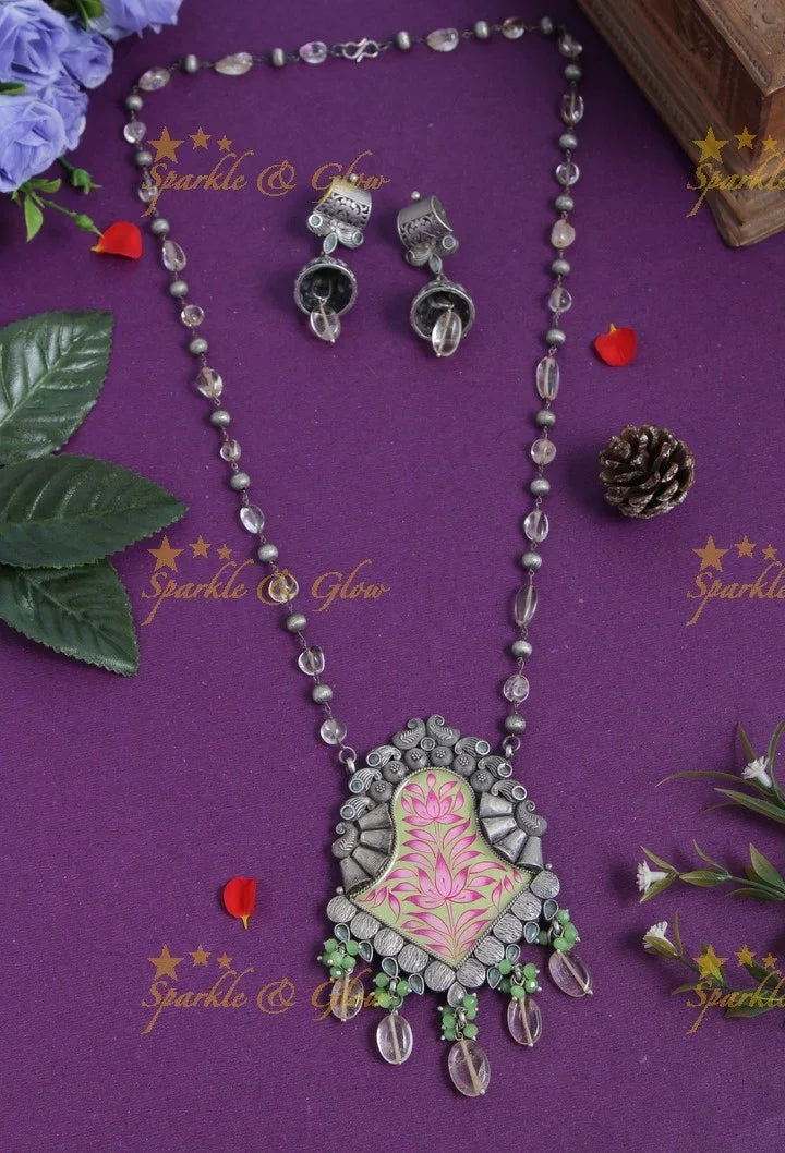 Exclusive Meenakari work Pendant Bead Chain - Sparkle and Glow