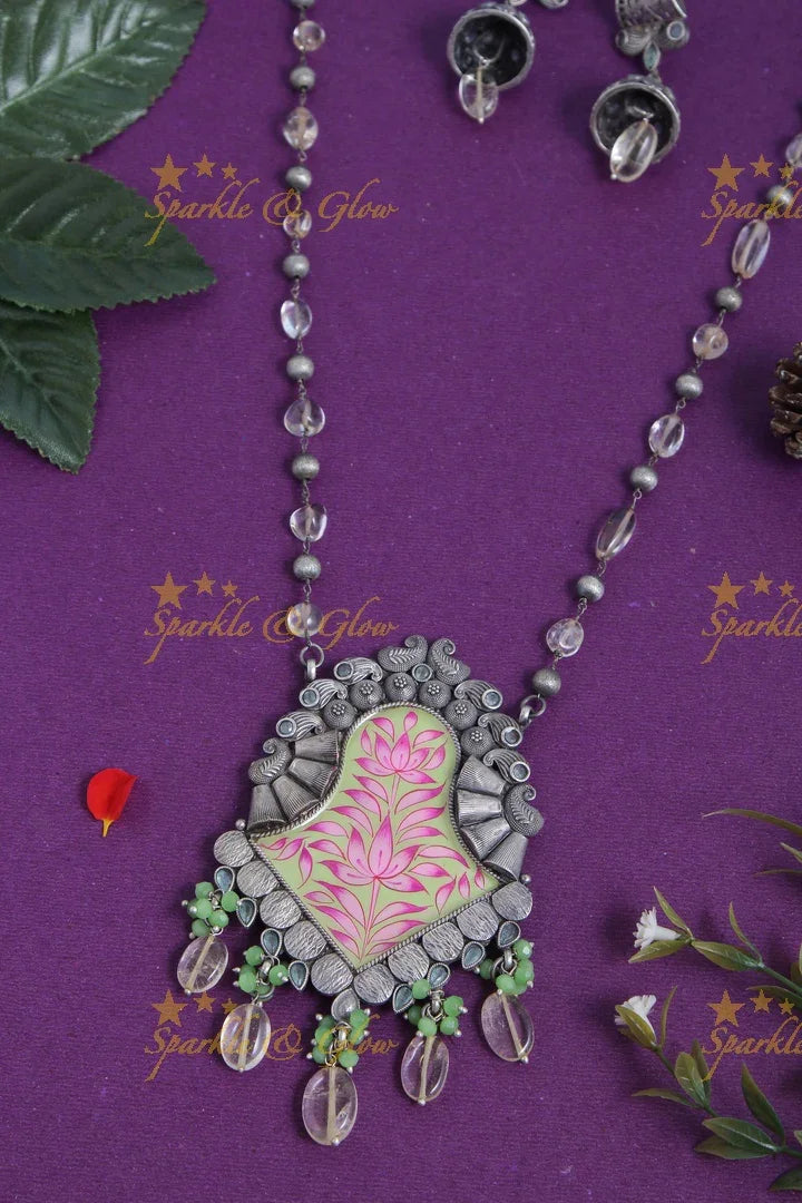 Exclusive Meenakari work Pendant Bead Chain - Sparkle and Glow