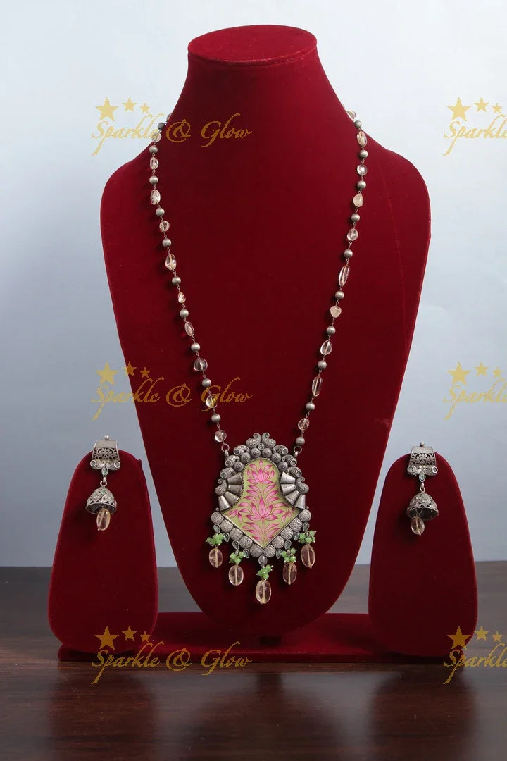 Exclusive Meenakari work Pendant Bead Chain - Sparkle and Glow