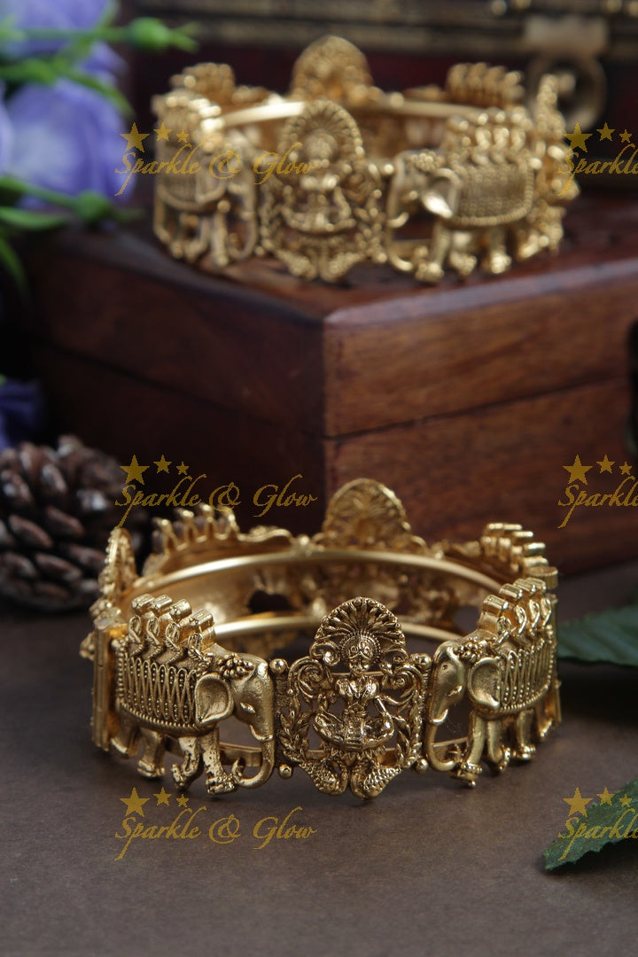 Intricately carved Elephant Lakhsmi Bangles