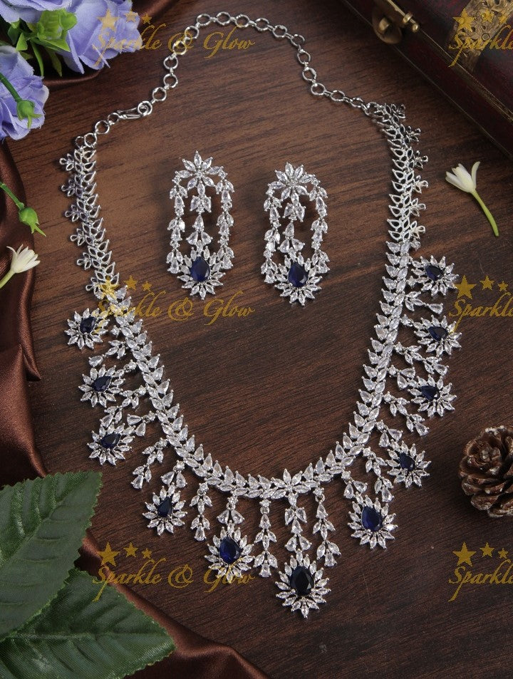 Beautiful GJ polish tear drop ad stone necklace - Pink
