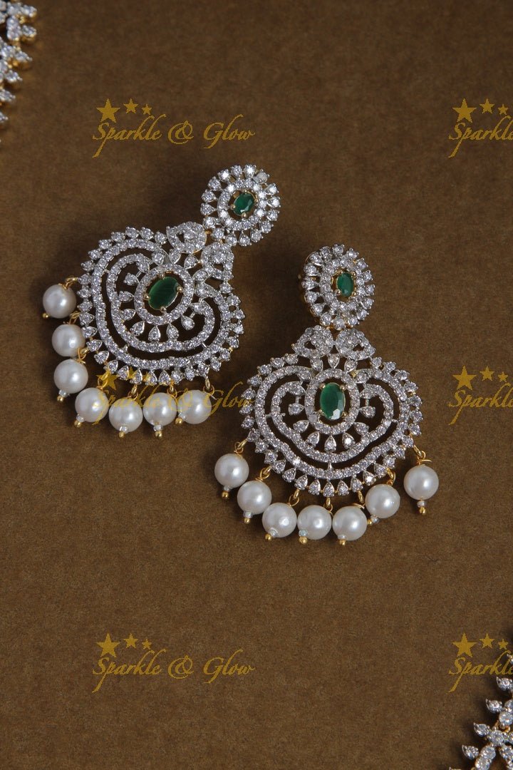 Three layered flower GJ polish AD necklace - Green - Sparkle and Glow - Green - Back Thread