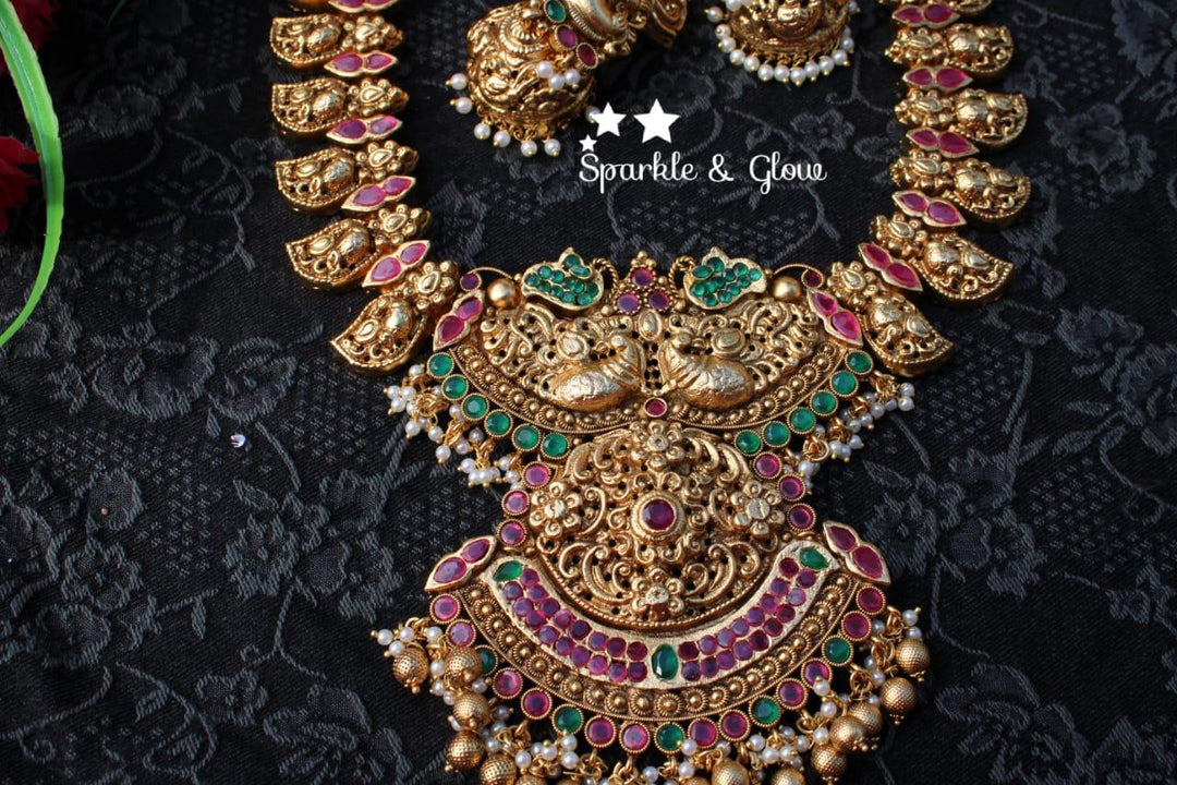 Gold alike polished heavy cz stones mango haram - Sparkle and Glow