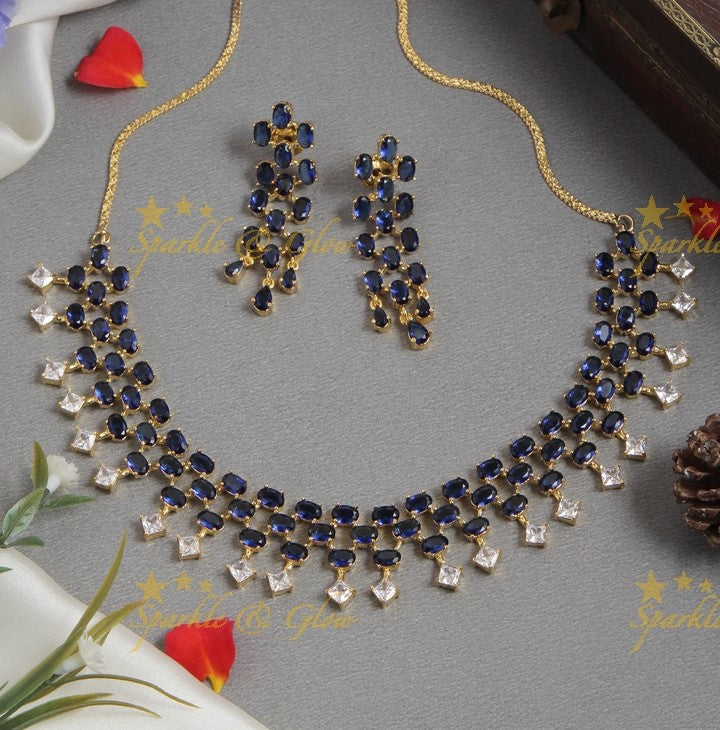 Glorious AD stone necklace with mini stones - Red