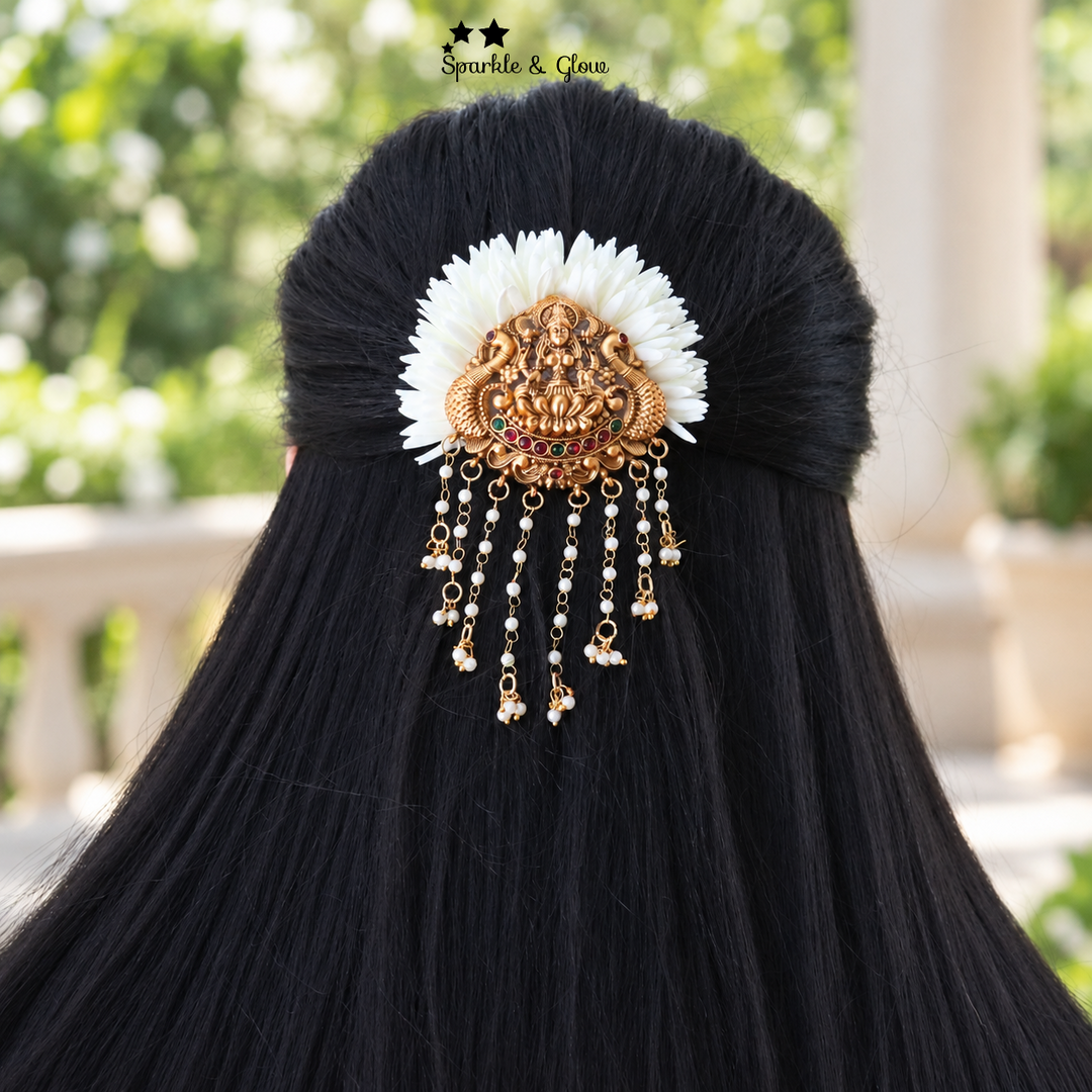 Exquisite Gold Temple Hair Clip for Elegant Weddings
