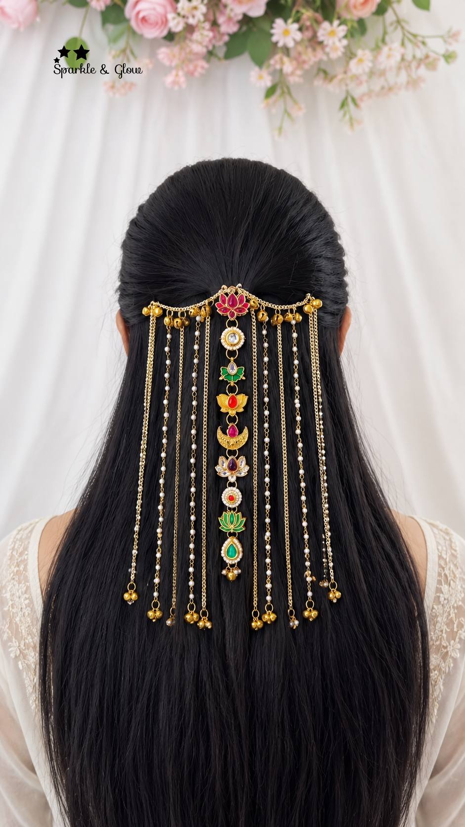 Enchanting Bridal Hair Chain: Perfect for Indian Weddings