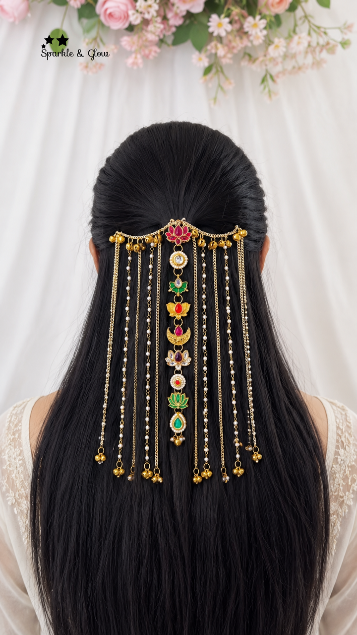 Enchanting Bridal Hair Chain: Perfect for Indian Weddings