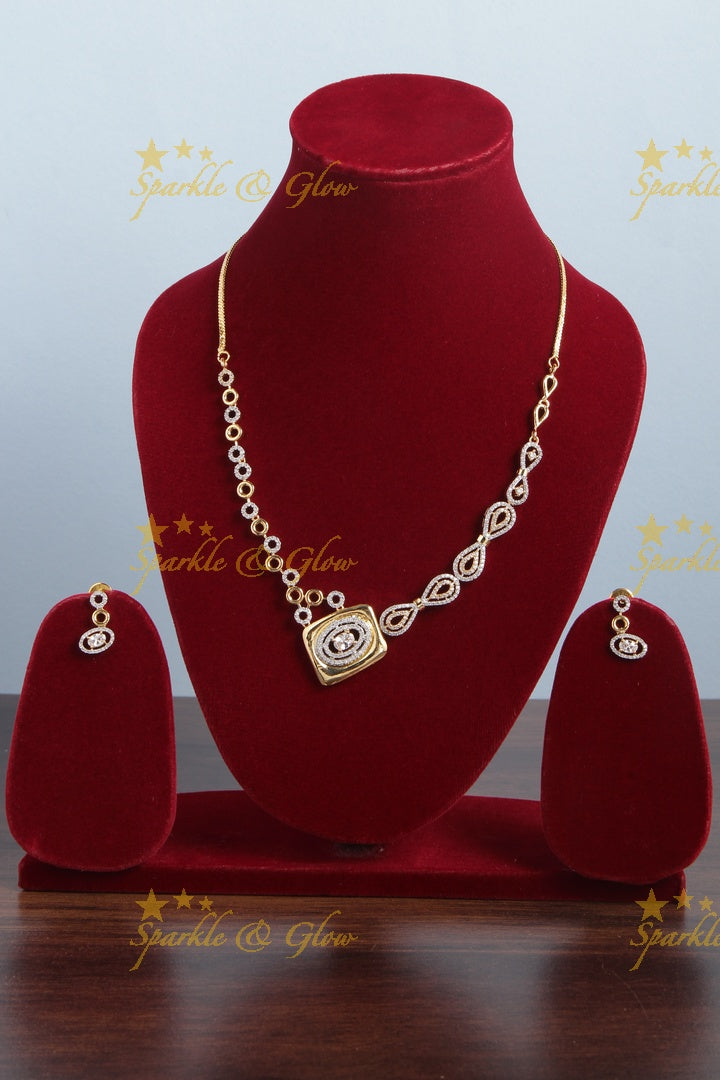 Statement geomtric unique dual polish AD short necklace