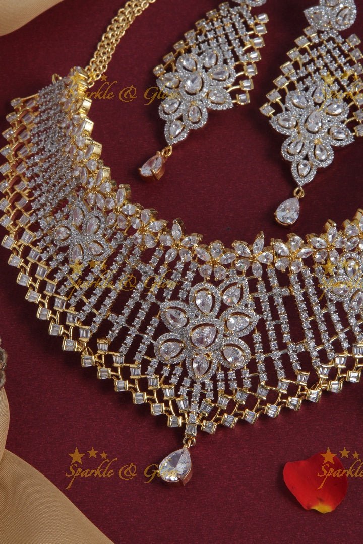 Glittering GJ polish floral choker - Sparkle and Glow - Back Thread - 