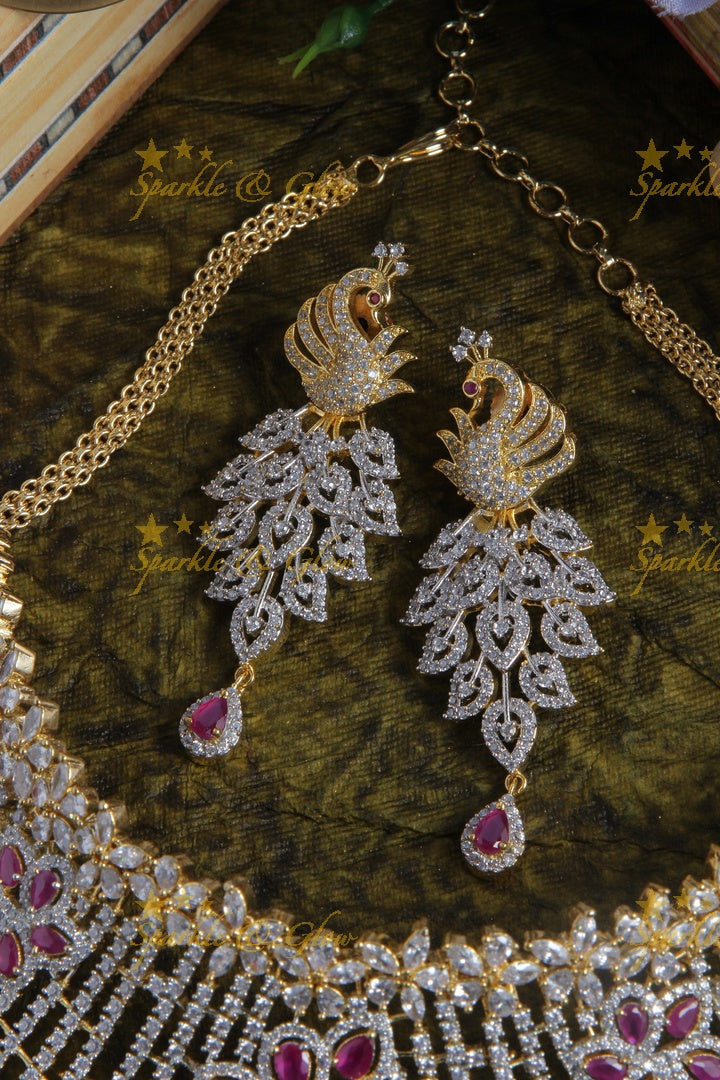 Glittering GJ polish floral choker - pink