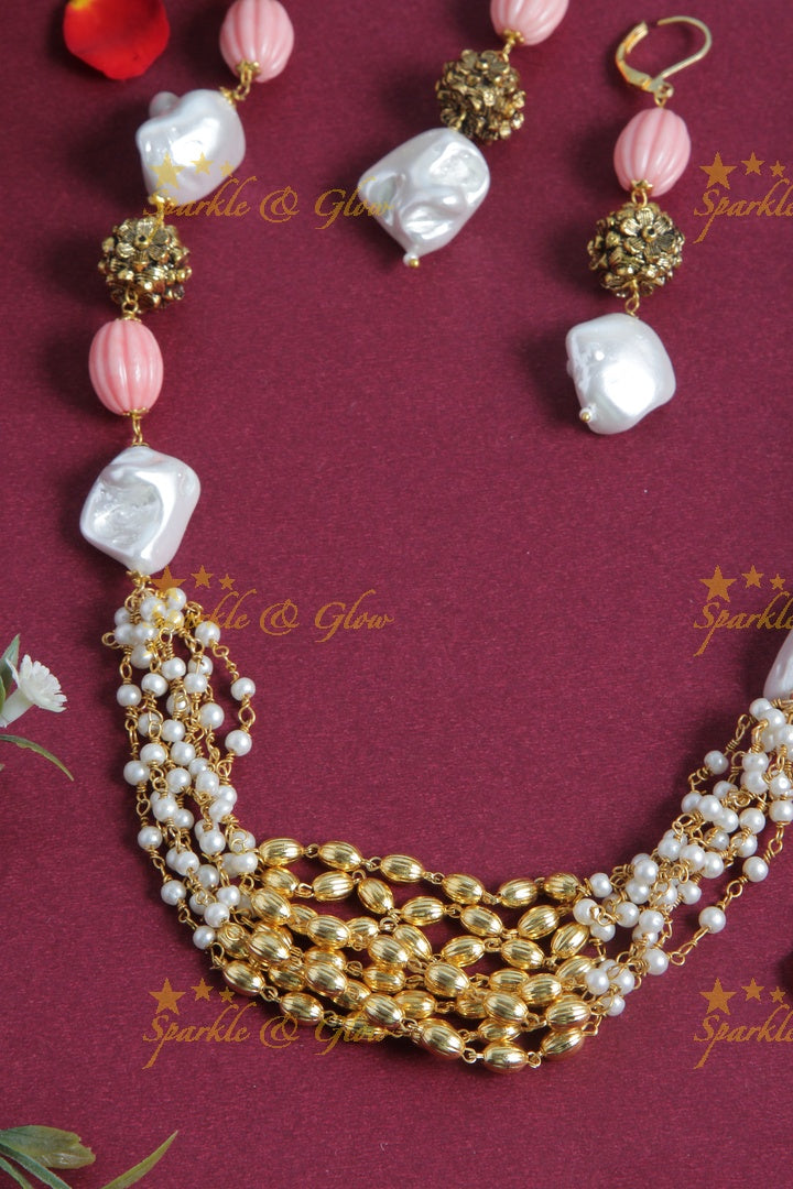 Beautiful long sea stone necklace