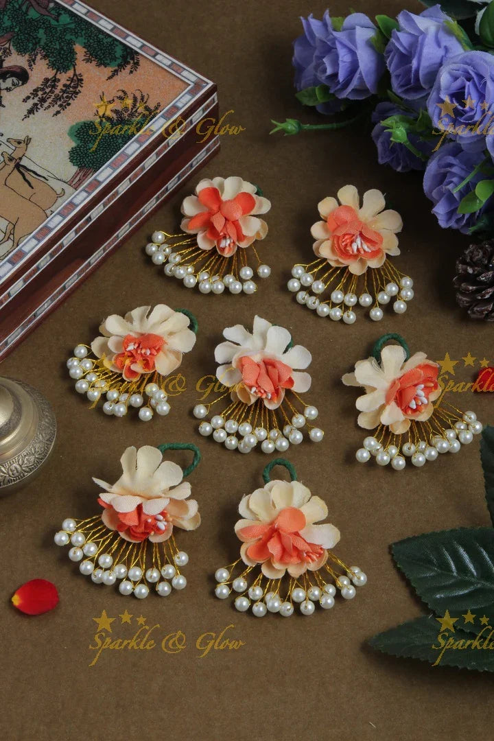 Beautiul orange floral pearl jadabilla - Sparkle and Glow