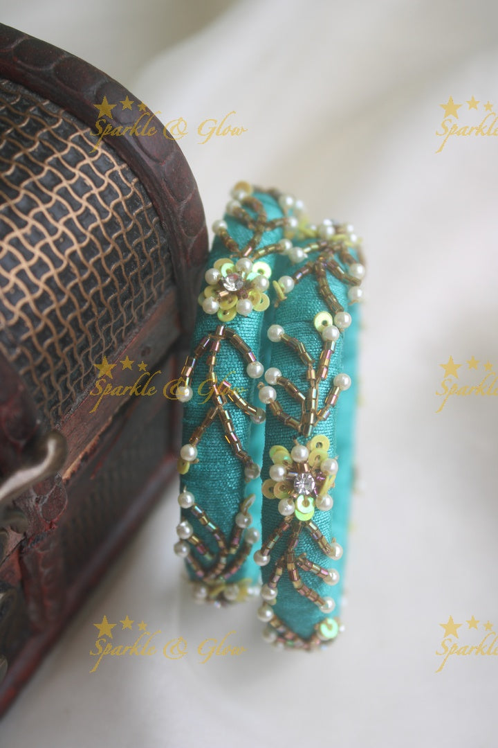 Beautiful silk thread embroidered bangle