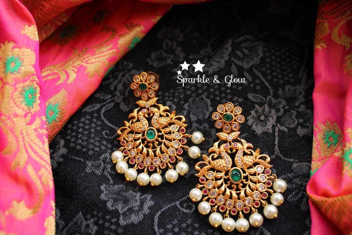 Premium quality matte peacock bali with CZ stones