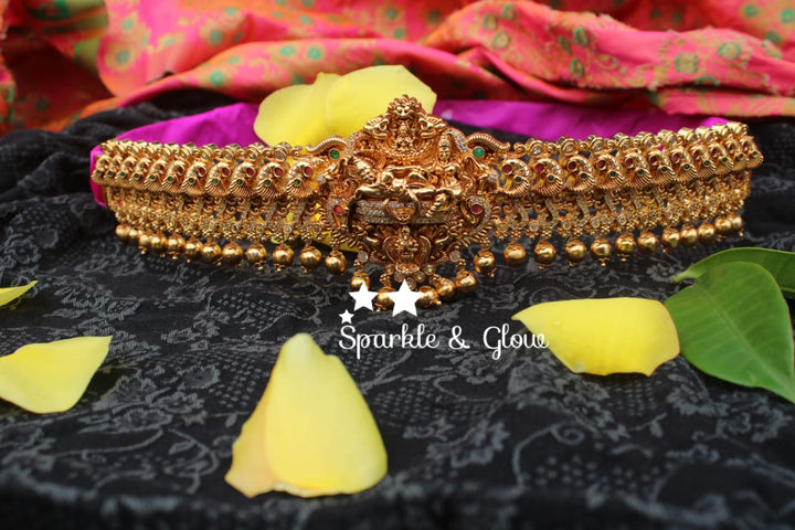 Gold alike polished sheshashayana , padmanaba hipbelt
