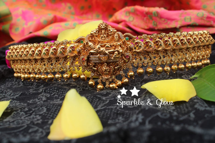 Gold alike polished sheshashayana , padmanaba hipbelt