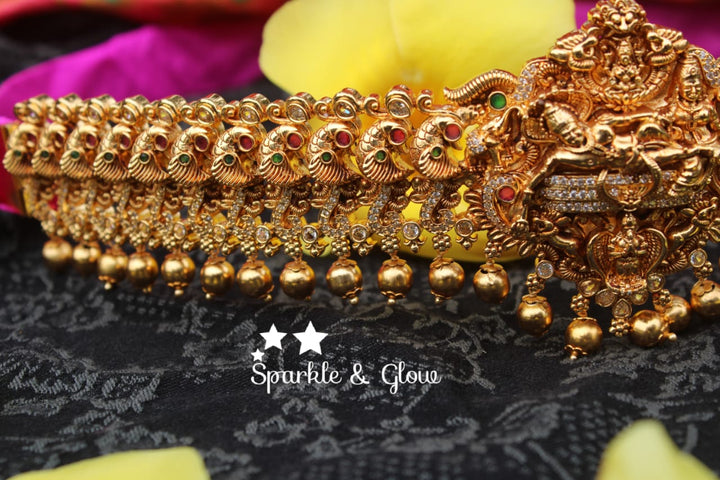 Gold alike polished sheshashayana , padmanaba hipbelt