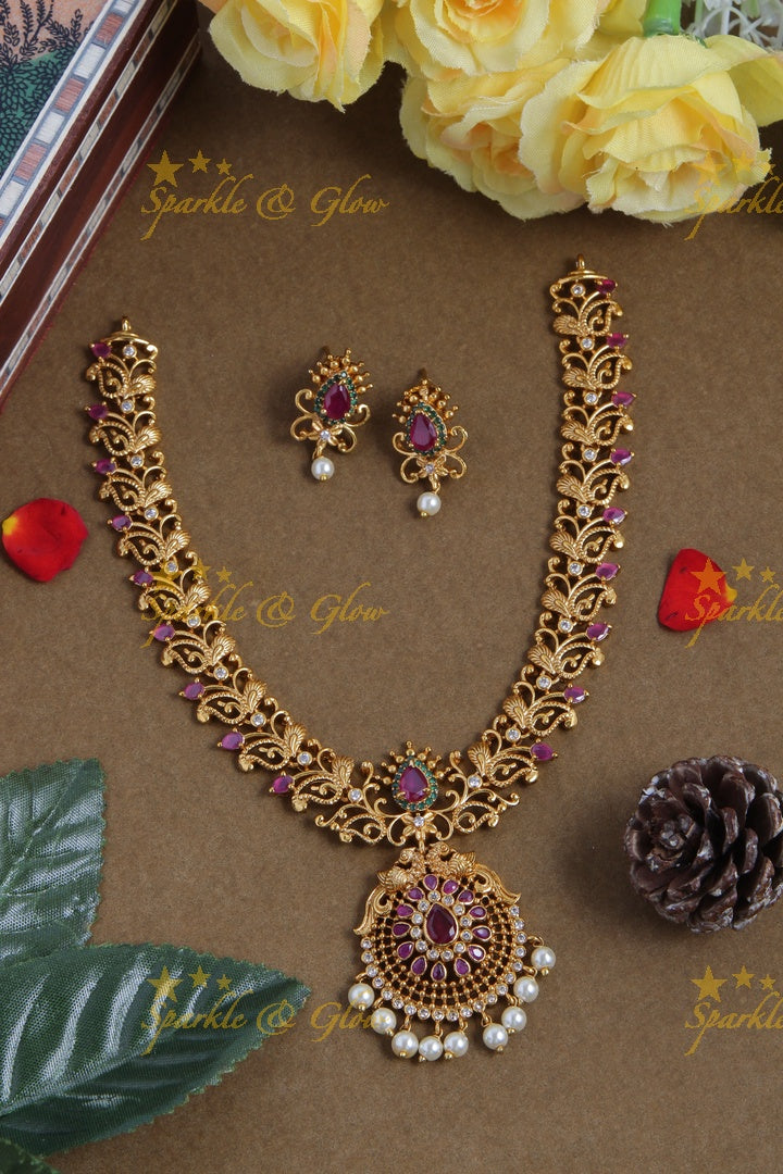 Fabulus leaf branch short necklace