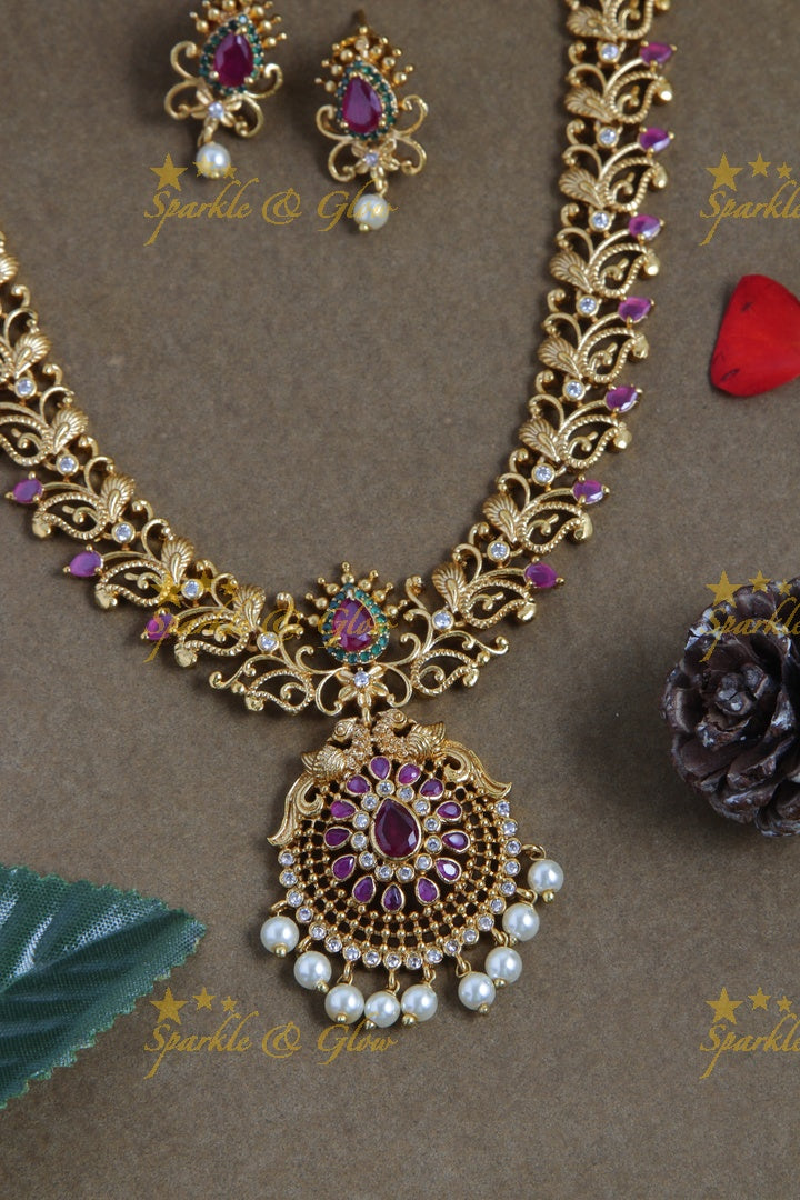 Fabulus leaf branch short necklace