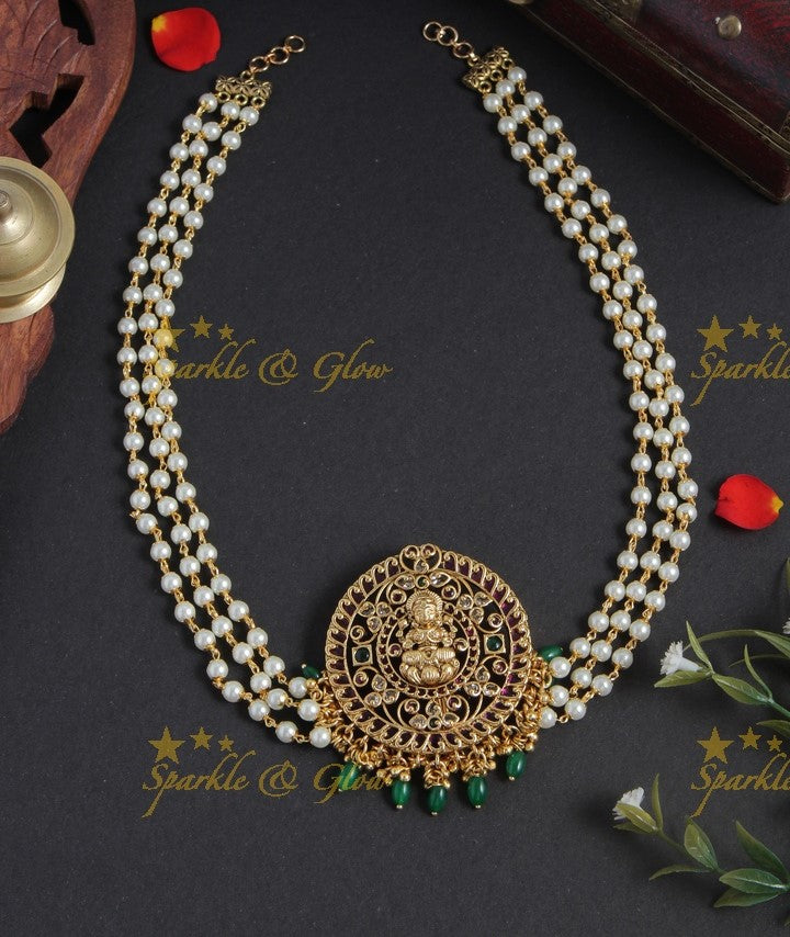 Premium Matt Lakhsmi carved pearl hair accessory