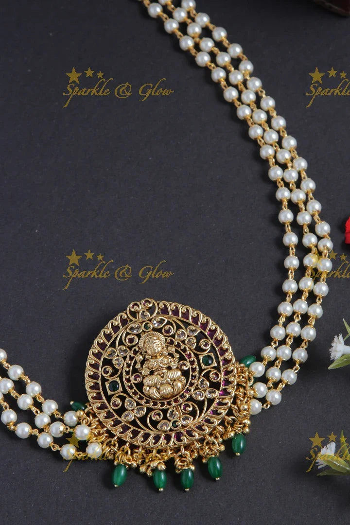 Premium Matt Lakhsmi carved pearl hair accessory - Sparkle and Glow
