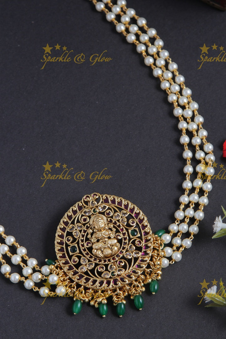 Premium Matt Lakhsmi carved pearl hair accessory