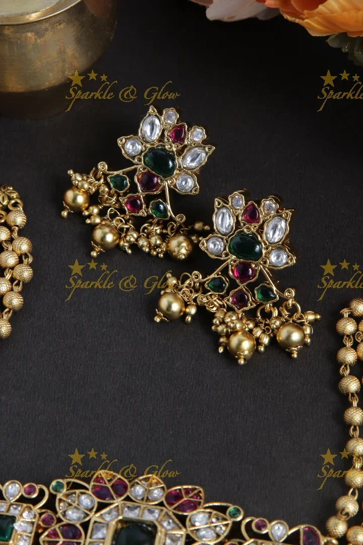 Gold alike Kemp floral choker - Gold - Sparkle and Glow