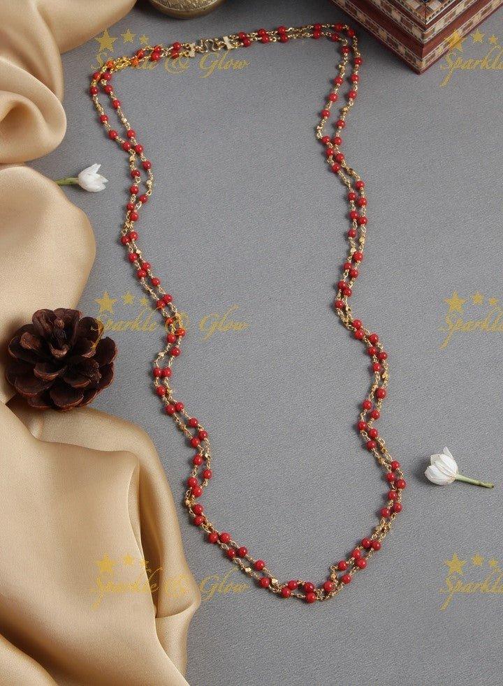 Budgetted bead necklace - Dark Green - Sparkle and Glow