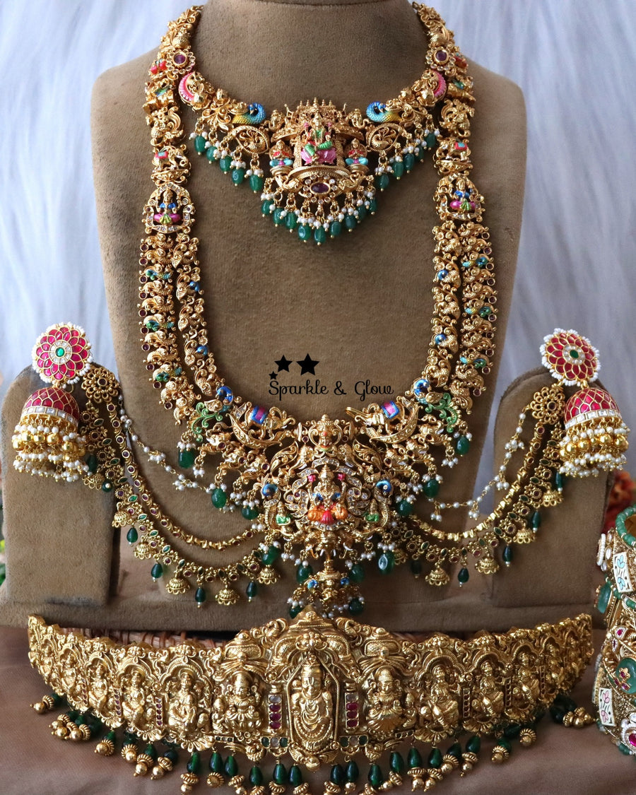 Not just a bridal set… it’s the moment you step into your forever ✨
This stunning bridal jewellery set is crafted to give you that complete, head-turning bridal look—perfectly pairing elegance with tradition 💫
Wedding Season Sale Get 15% discount on sitewide
Get Free Gift Above 10k
Get Free Shipping above 7.5k &30k(Domestic&
International)
Get 7% discount on First Order
1.ID L-27682,S-27718,E-12105,EC-14729,M-9085 ,H-27165
2.ID L-27727,S-27725,EC-18795,M-16042,H-7427
3.ID L-27681,S-27751,E-28193,EC-14729,M