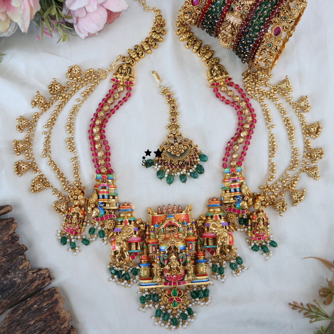 Every bride deserves a moment where all eyes stay on her… and this long bridal necklace does exactly that ✨
Crafted with intricate detailing and a regal finish, this piece is designed to elevate your entire bridal look—whether you’re going for a traditional saree or a grand wedding vibe 💫
Wedding Season Sale Get 15% discount on sitewide
Get Free Gift Above 10k
Get Free Shipping above 7.5k &30k(Domestic&
International)
Get 7% discount on First Order
1.ID L-28851,EC-12158,M-16042,B-24356
2.ID L-28622,EC-2347