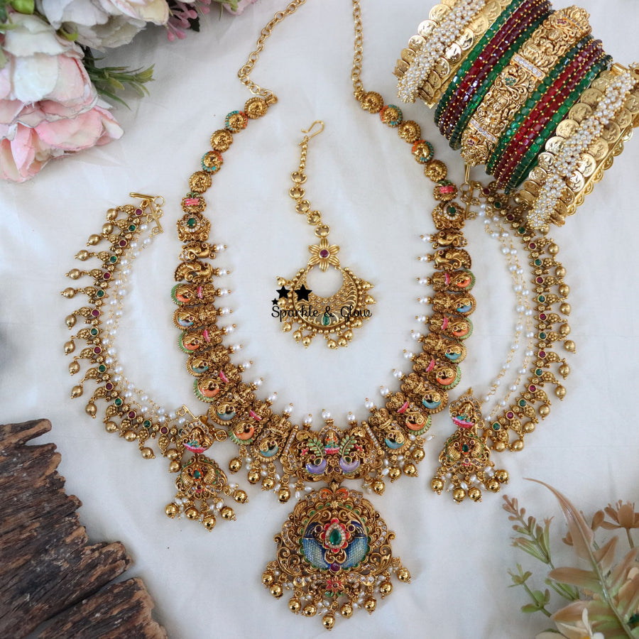 Every bride deserves a moment where all eyes stay on her… and this long bridal necklace does exactly that ✨
Crafted with intricate detailing and a regal finish, this piece is designed to elevate your entire bridal look—whether you’re going for a traditional saree or a grand wedding vibe 💫
Wedding Season Sale Get 15% discount on sitewide
Get Free Gift Above 10k
Get Free Shipping above 7.5k &30k(Domestic&
International)
Get 7% discount on First Order
1.ID L-28851,EC-12158,M-16042,B-24356
2.ID L-28622,EC-2347