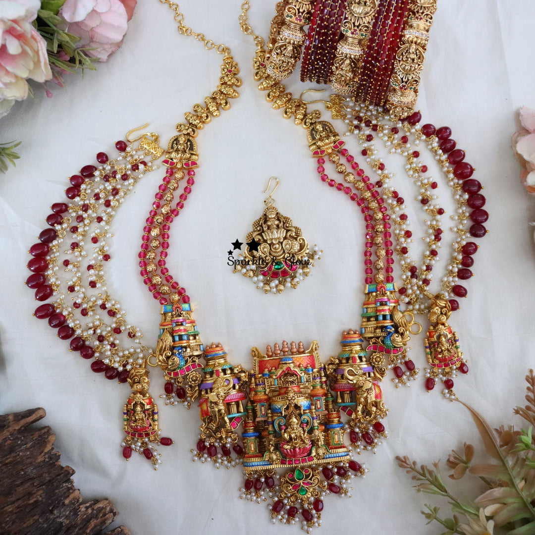 Every bride deserves a moment where all eyes stay on her… and this long bridal necklace does exactly that ✨
Crafted with intricate detailing and a regal finish, this piece is designed to elevate your entire bridal look—whether you’re going for a traditional saree or a grand wedding vibe 💫
Wedding Season Sale Get 15% discount on sitewide
Get Free Gift Above 10k
Get Free Shipping above 7.5k &30k(Domestic&
International)
Get 7% discount on First Order
1.ID L-28851,EC-12158,M-16042,B-24356
2.ID L-28622,EC-2347