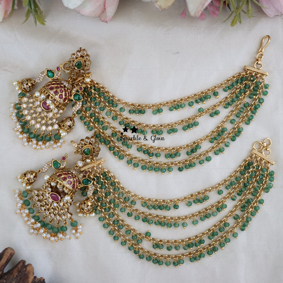 Why wear just jhumkas when you can elevate it with an earchain? 👑
1.ID E-25712,EC-23470
2.ID E-28190,EC-25919
3.ID E-6331,EC-28329
4.ID E-19470,EC-14729
5.ID E-28225,EC-20202
6.ID E-28214,EC-2147
7.ID E-6298,EC-23478
8.ID E-23443,EC-22034
9.ID E-28238,EC-25897
10.ID E-28218,EC-27929
[jhumka with earchain, bridal jhumka combo, temple jewellery jhumkas, kundan jhumka with chain, south indian bridal earrings, traditional jhumka earrings, earchain earrings combo, wedding jewellery earrings, antique gold jhumka