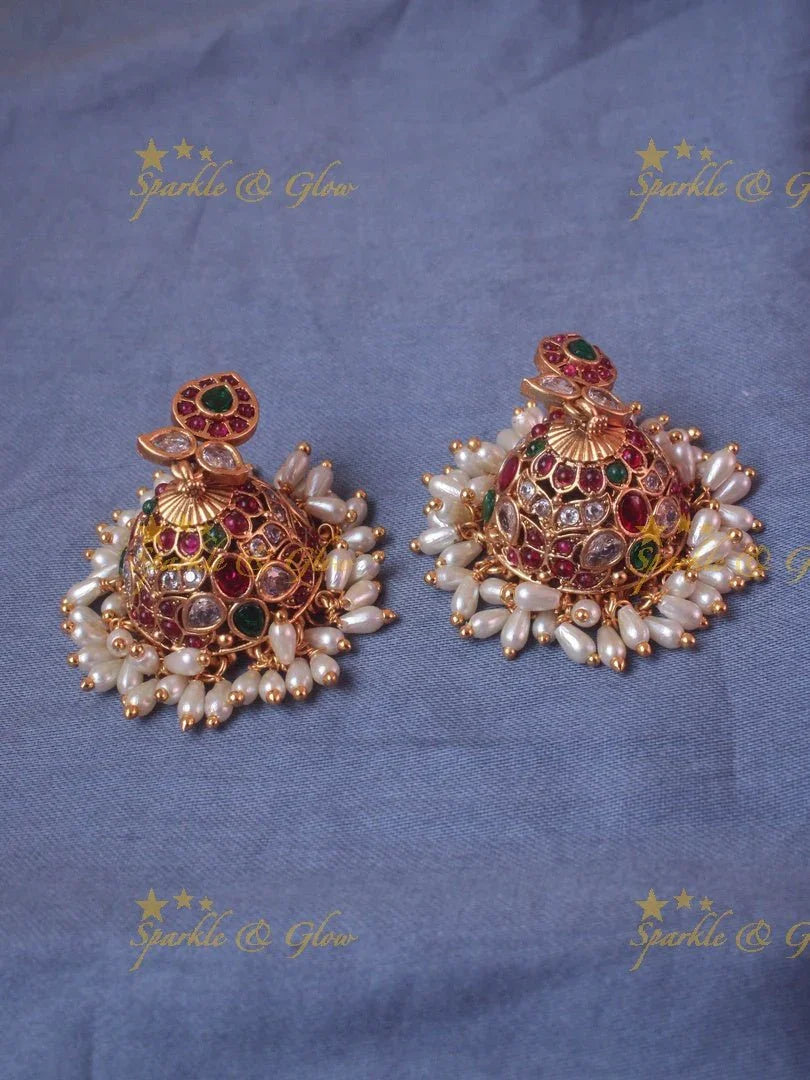 Premium matte beautiful rice pearl gutta pusalu haram - Sparkle and Glow
