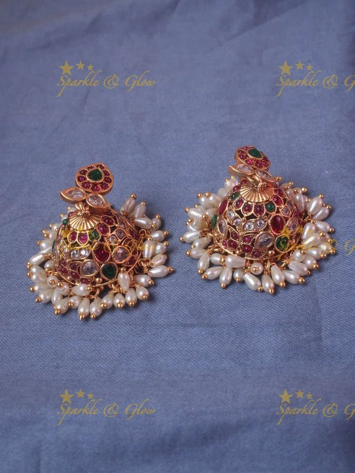 Premium matte beautiful rice pearl gutta pusalu haram - Sparkle and Glow