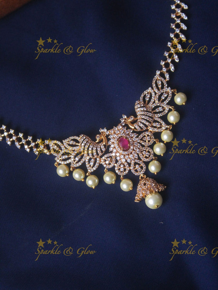 Beautiful Peacock design Ad necklace