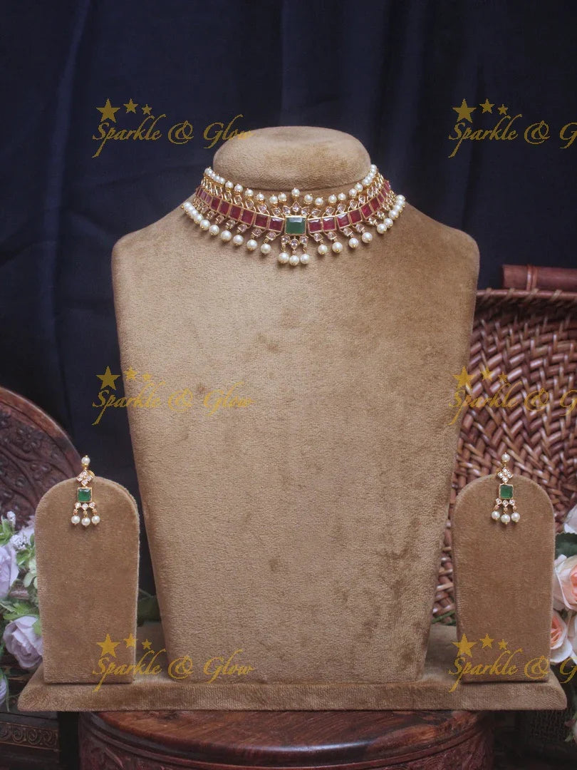 Statement Floral premium matte choker - Sparkle and Glow