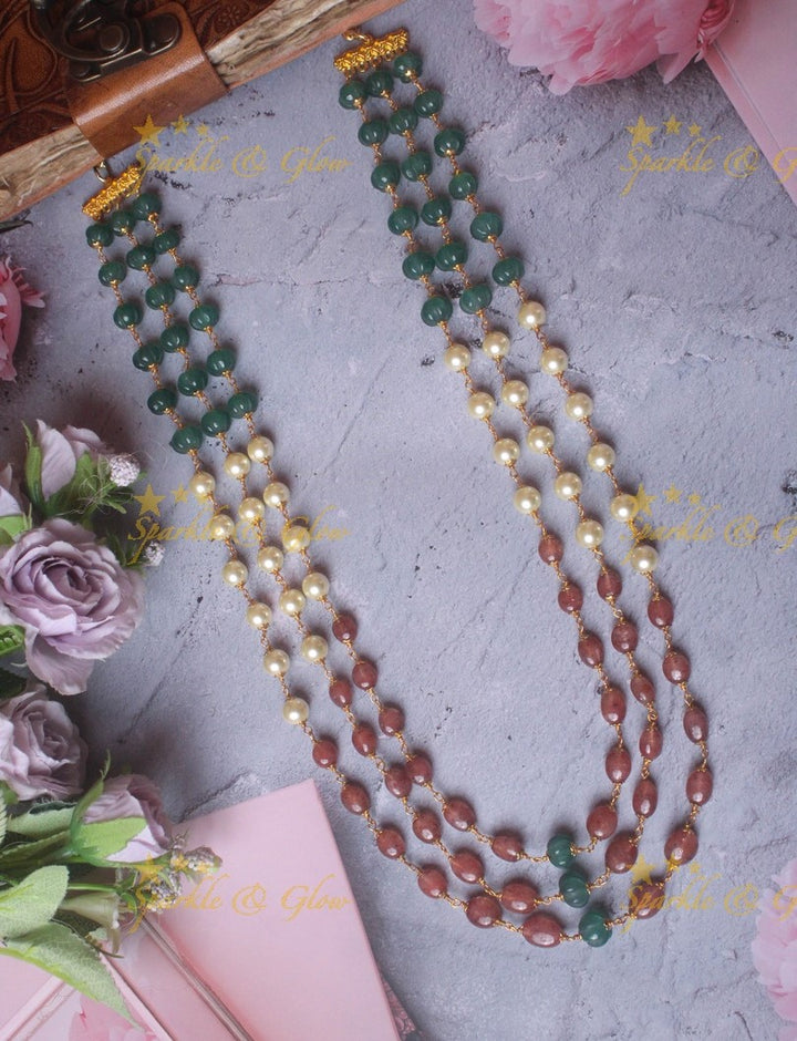 Elegant three layer pumpkin beads haram
