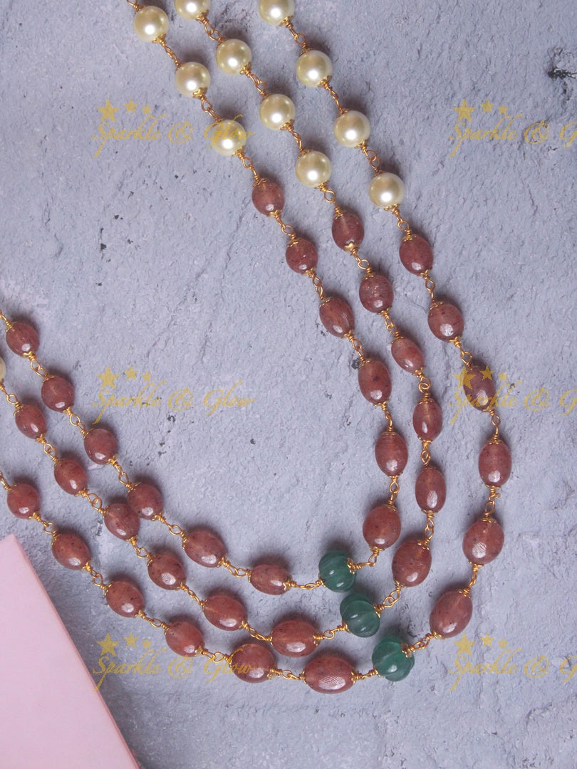 Elegant three layer pumpkin beads haram