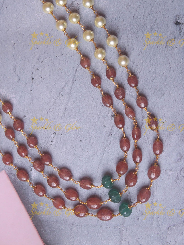 Elegant three layer pumpkin beads haram