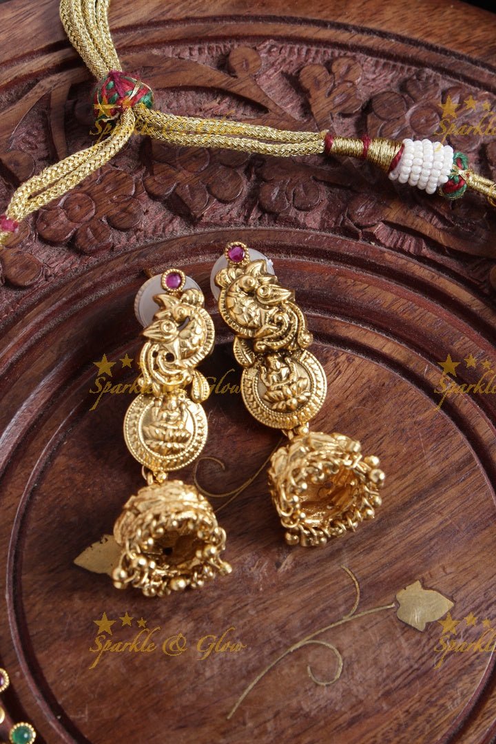 Gold alike Peacock Coin necklace - Multi - Sparkle and Glow - Multi - Back Thread