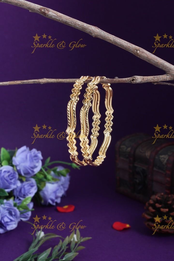 Gold alike beautiful cross design bangles