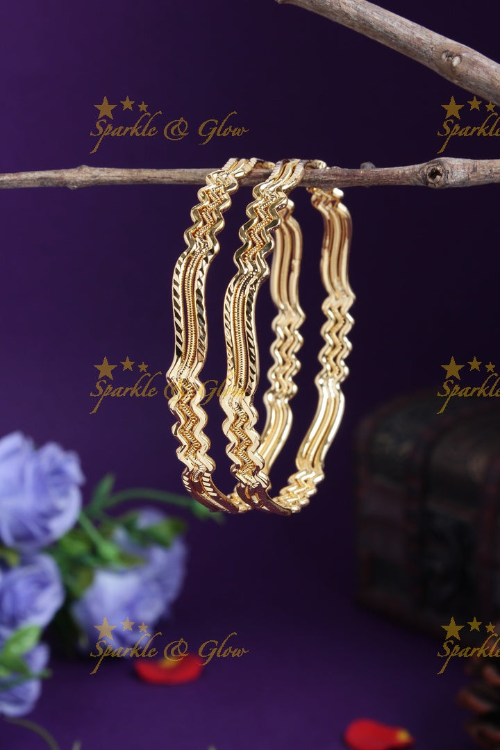 Gold alike beautiful cross design bangles