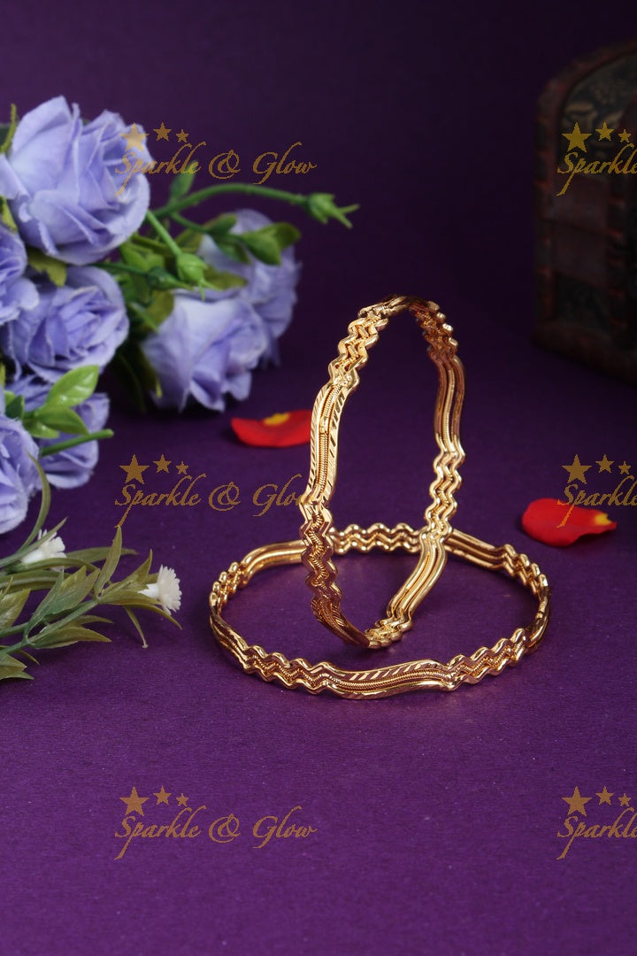 Gold alike beautiful cross design bangles
