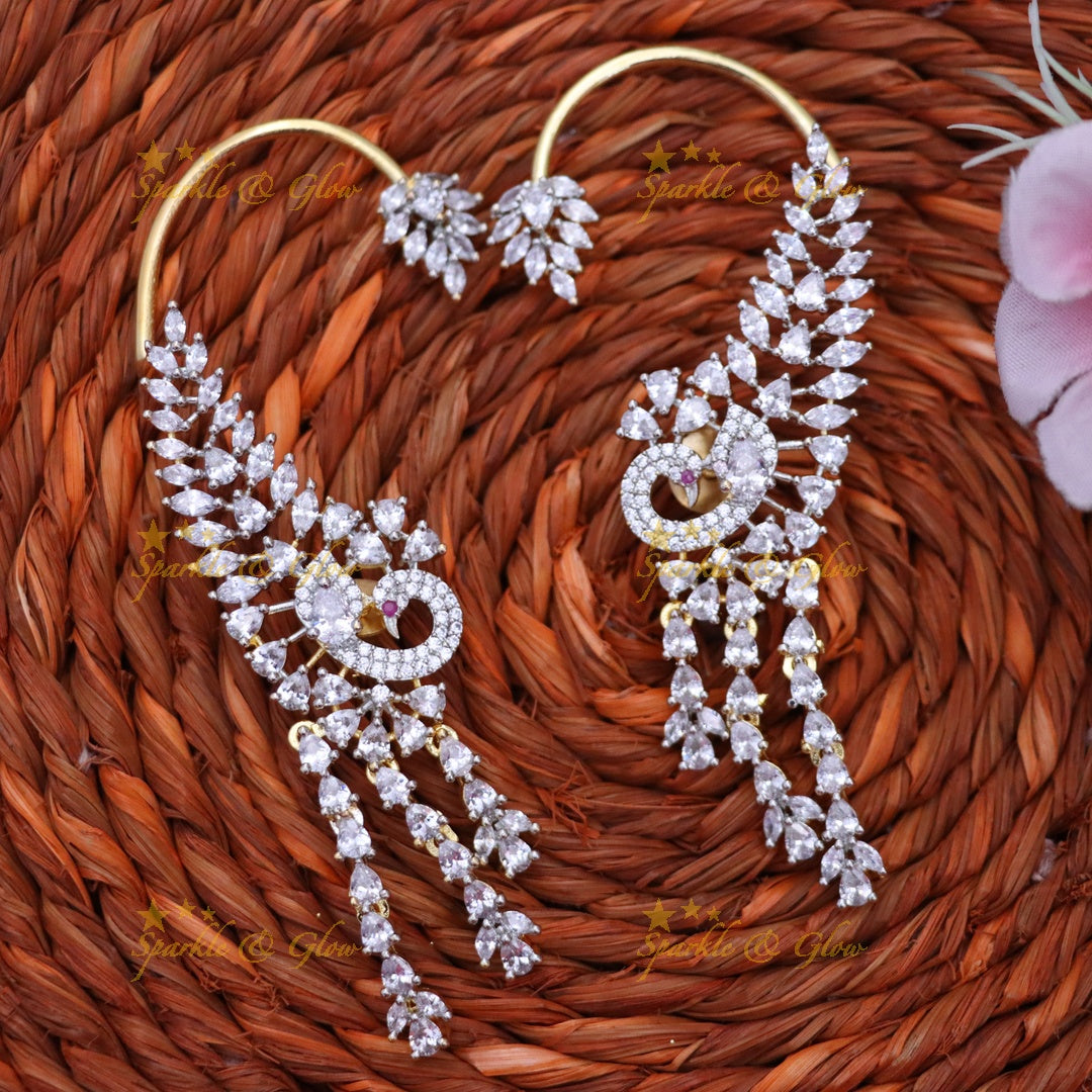 Exquisite Crystal Ear Cuffs for Weddings & Festivals