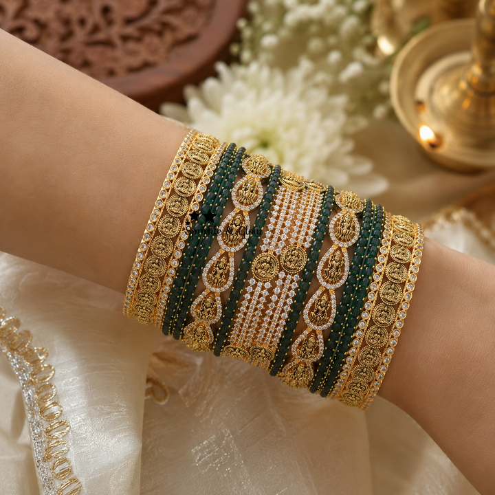 Exquisite Lakshmi Temple Bridal Bangles Collection