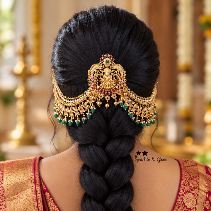 Exquisite Lakshmi Hair Pin & Bridal Mattal Set